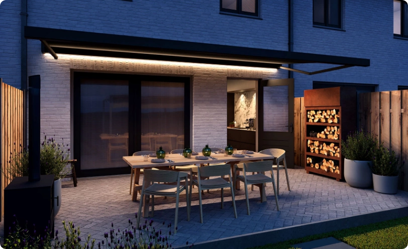 Awning with LED lighting