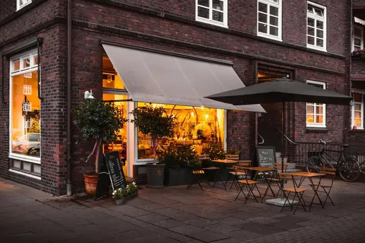 Outdoor seating awnings in Southampton and Hampshire for comfortable, shaded areas